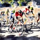 Peloton – limited edition print, mounted but unframed