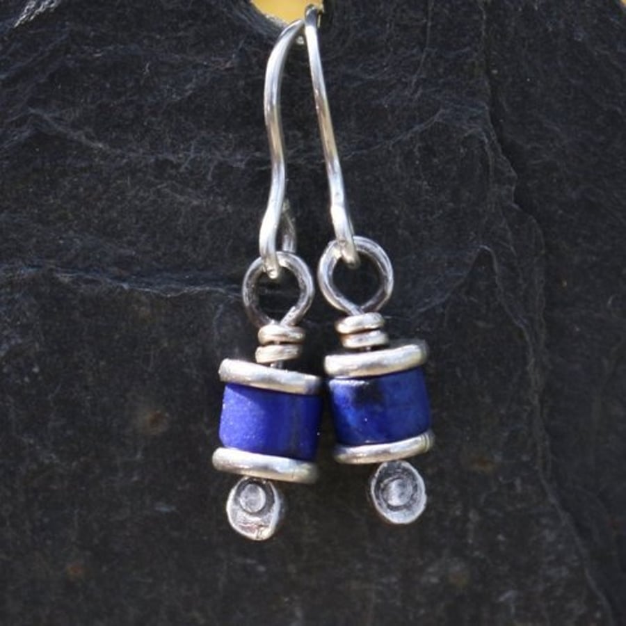 Reels  - silver and Lapis Lazuli earrings