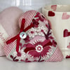 SALE - PINK BLOSSOMS FABRIC HEART