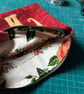 Reclaimed elephant linen zip pouch with velvet back and vintage floral lining - Image 5