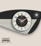 Mid Century Modern Royalexe Laminate Clock By Royale - Radio Grill in Jet Black