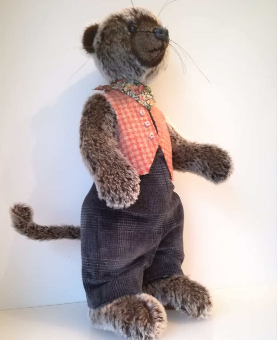 MARVIN, meerkat, handmade artist animal character, collectable, OOAK, Steiff 