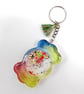 Rainbow Candy Resin Keyring: Handmade Kawaii Shaker Charm