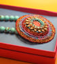 Celtic disk pendant on turquoise bead necklace - Image 4