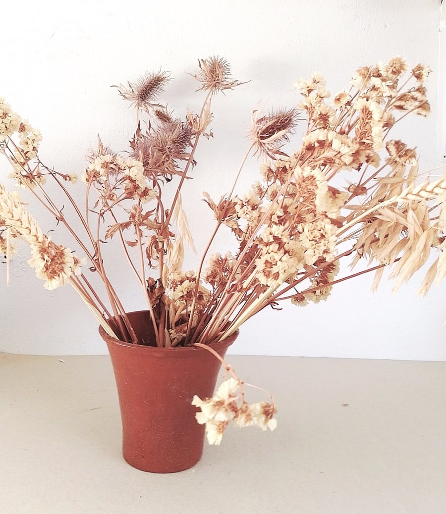 Terracotta vase, Red terracotta vase, medium red terracvotta vase