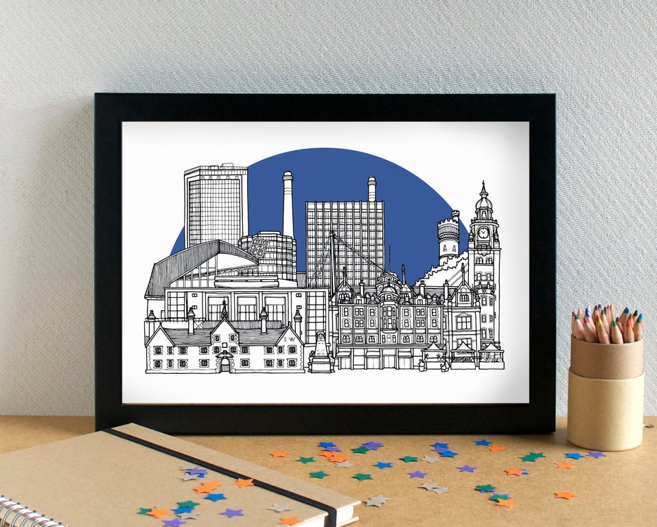 Crystal Palace FC Croydon Skyline Art Print with Selhurst Park
