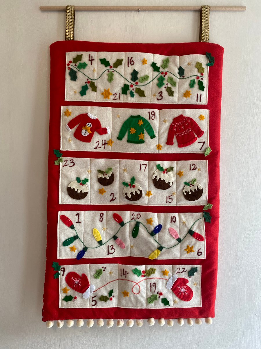 Handmade fabric advent calendar 