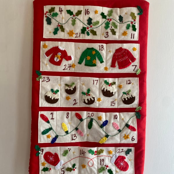 Handmade fabric advent calendar 