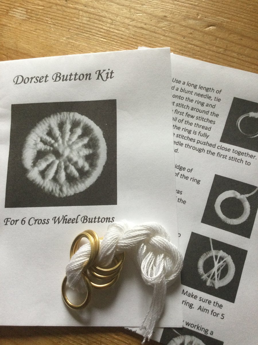 Kit to Make 6 x Dorset Cross Wheel Buttons, White