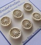 Dorset Buttons, Handmade, Pale Gold Synthetic Thread on Brass Rings, 2cm - Image 2
