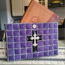 Bible Book Shoulder Bag - Hand Woven T Shirt Yarn on Plastic Canvas 