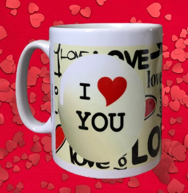 I Love You Mug. Mugs for boyfriend, girlfriend for birthday, Christmas