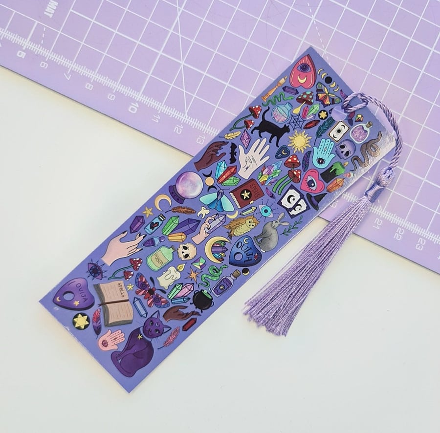 Witchy bookmark, witchcraft, celestial gift, magic bookmark, book lover, spooky 