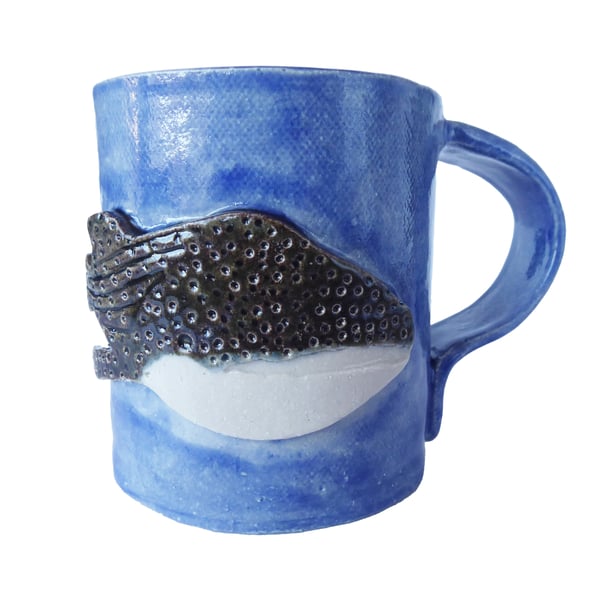 Whale Shark Mug - Hand Built Stoneware Pottery