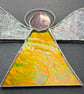 Stained Glass Triangle Angel - Iridescent yellow with clear wings - Image 6