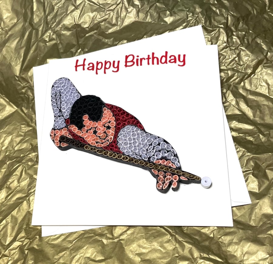 Stunning Handmade Quilled Snooker Card