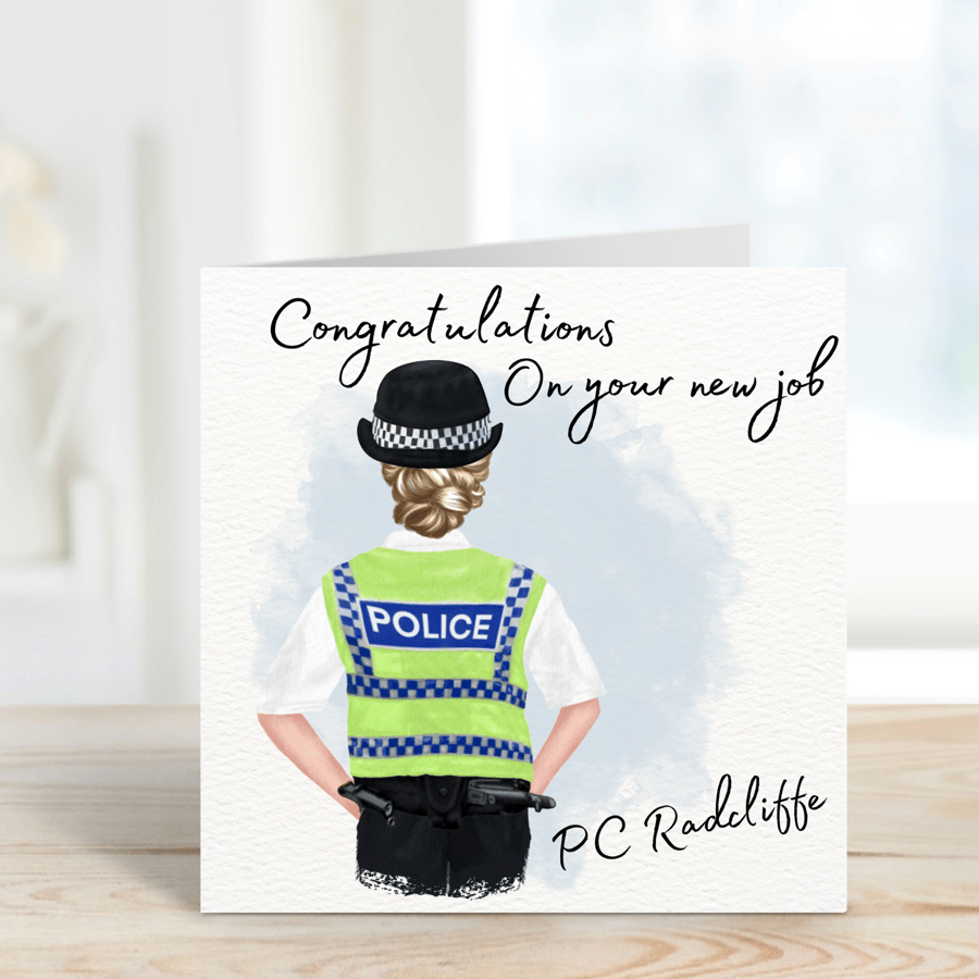 Personalised Police New Job Card