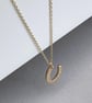 Handmade 9ct yellow, rose or white gold horse shoe pendant and chain - Image 4
