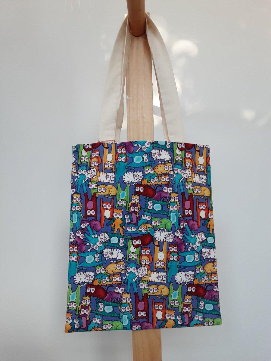Cat Lovers Tote Book Bag or Childs Tote.