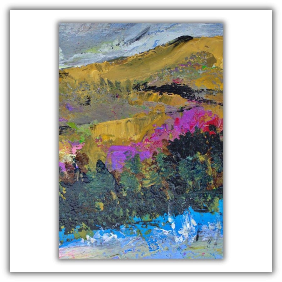 A small landscape painting - Scotland - original - letterbox gift