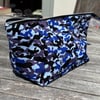 Wash bag, toiletry bag - blue camouflage 
