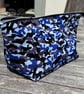 Wash bag, toiletry bag - blue camouflage 