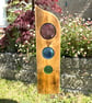 Fused Glass & Wood Garden Art 