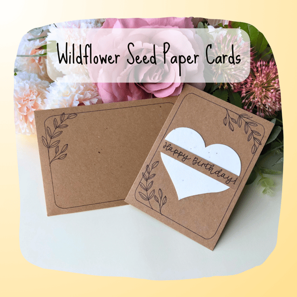Seeded Wildflower Card, Plantable Seed Card, Eco Birthday Card, Plastic Free