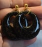 Black Circle Hoop Earrings - Image 2