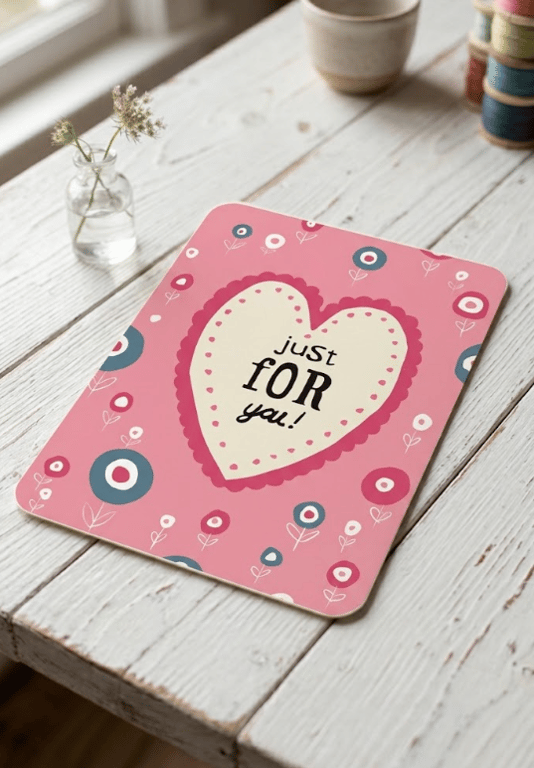 Just for You Illustrated Greeting Card - Note Card – A6 Heart Design