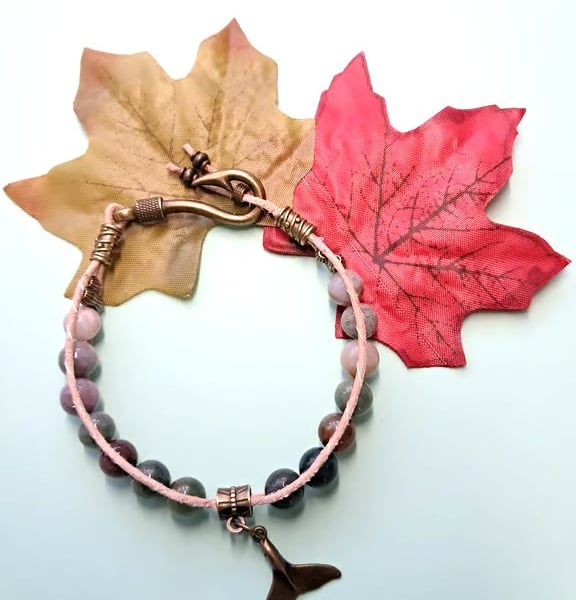 Leather Indian Agate Wrap bracelet 