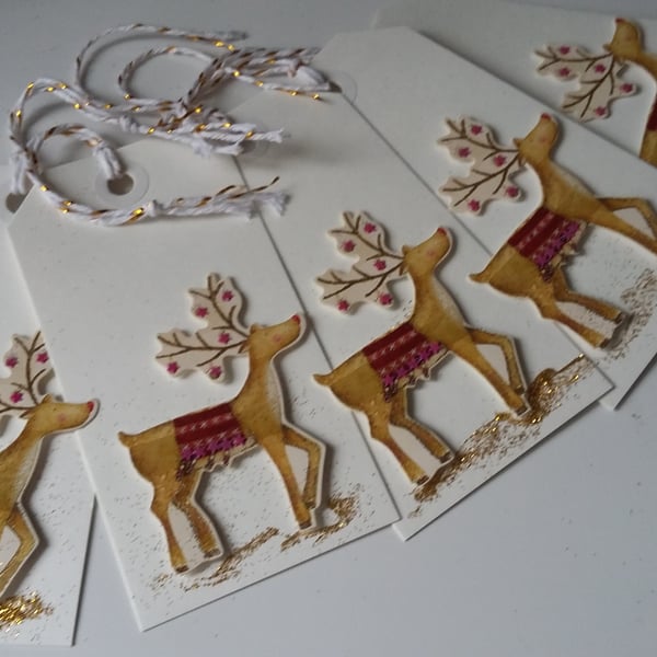 REINDEER CHRISTMAS GIFT TAGS