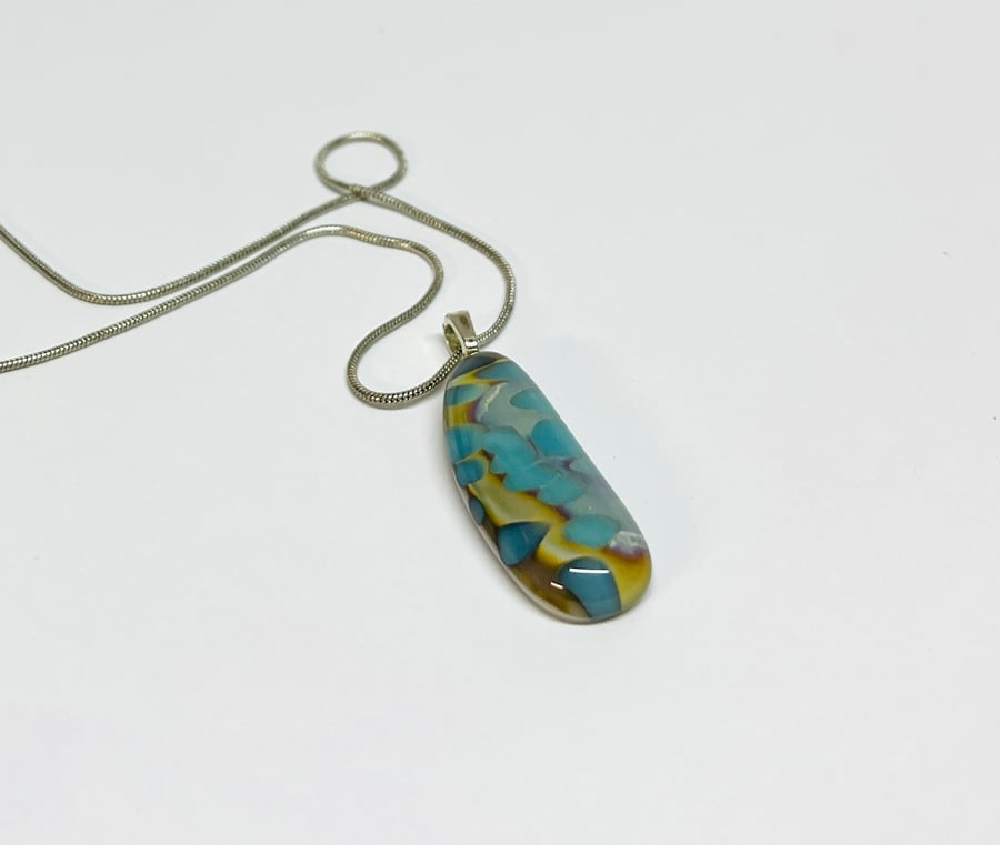 Beautiful Handmade Fused Glass Pendant 