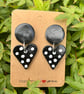 Beautiful Monochrome Heart Drop Earrings