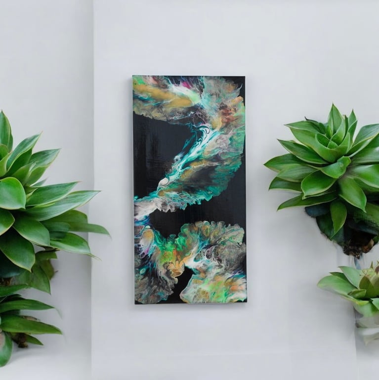 Abstract flow fluid acrylic canvas 