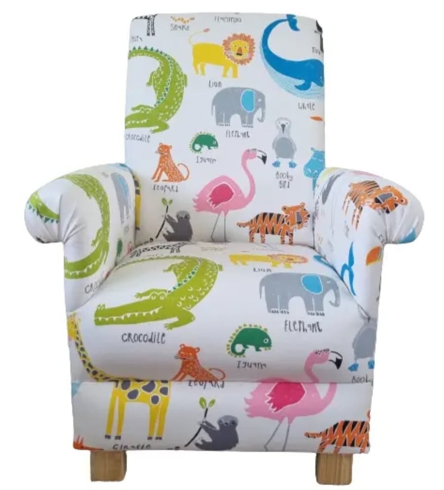 Harlequin Scion Animal Magic Fabric Adult Chair Armchair Nursery Elephants New