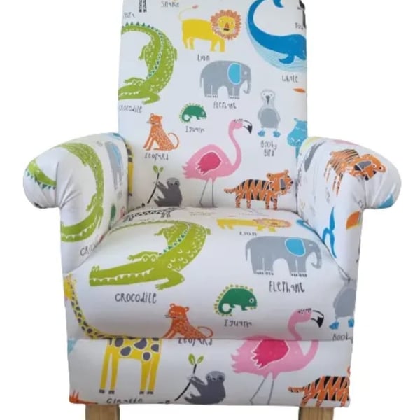 Harlequin Scion Animal Magic Fabric Adult Chair Armchair Nursery Elephants New