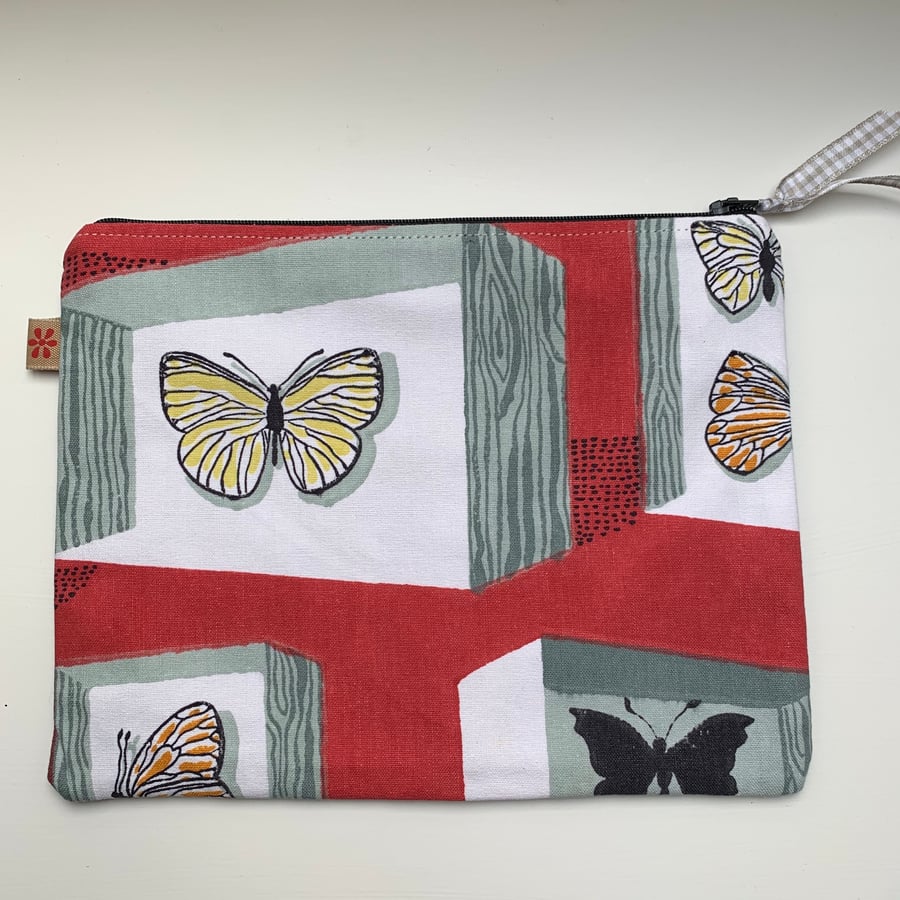 Vintage Butterfly zip pouch