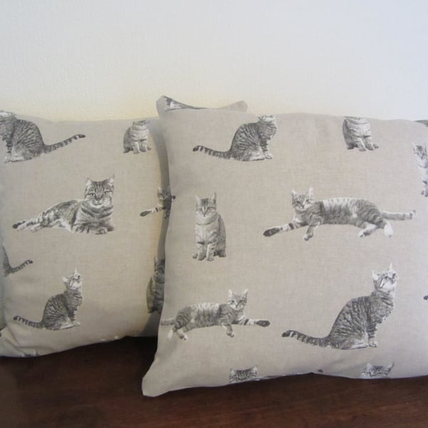 CAT PRINT CUSHION COVER  16 INCH