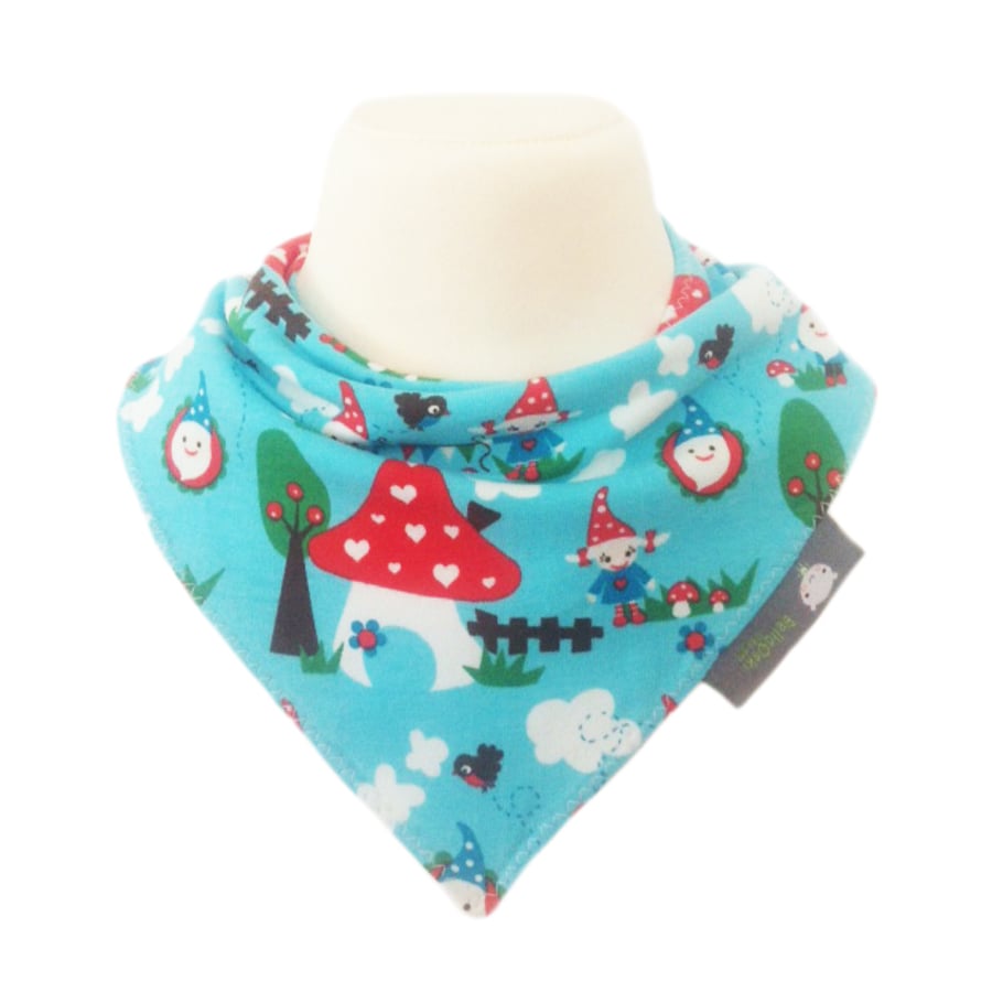 BellaOski BANDANA DRIBBLE BIB Michas Stoffecke GNOMES Jersey Fabric BABY GIFT