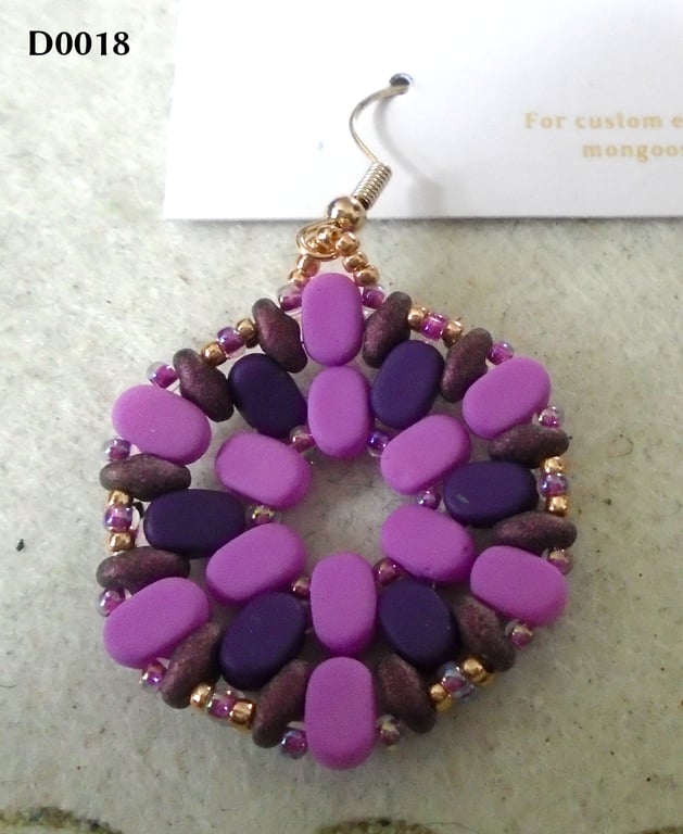 Hexagonal bead earrings (customisable)