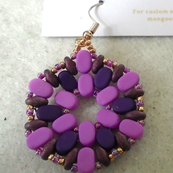 Hexagonal bead earrings (customisable)