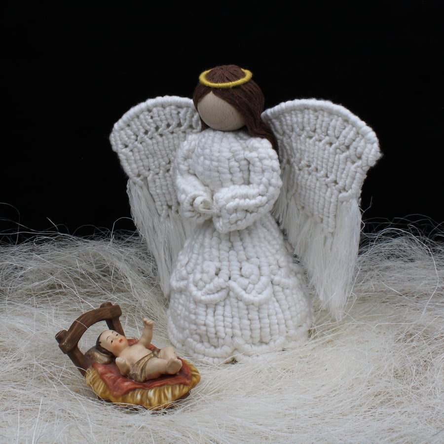 Macrame Angel, Christmas Angel decoration - festive ornament