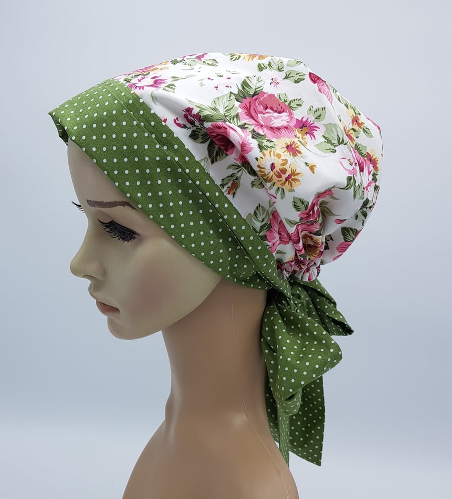 Head wear for women, tichel head snood, elasticated bonnet, surgical cap