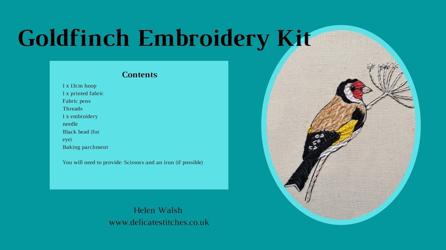 Goldfinch Hand Embroidery Kit