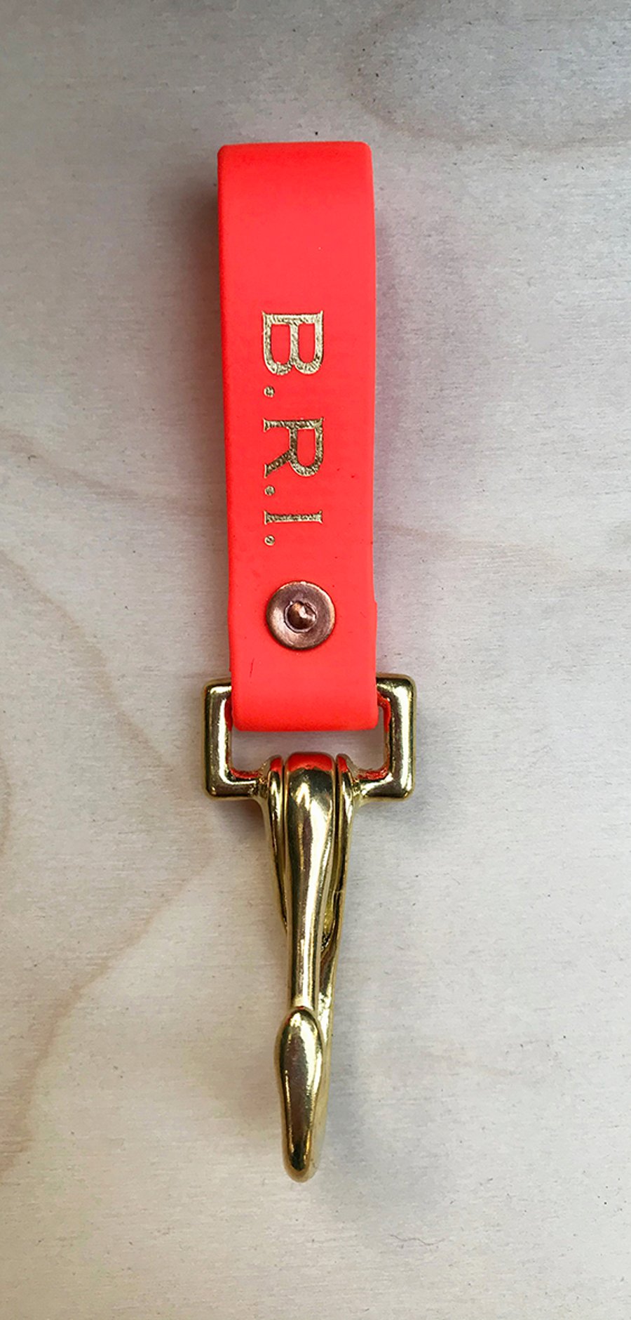 “The Newtown” Vegan Leather Key Strap, Hot Orange.