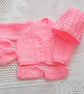4 Piece Cardigan Set for a Baby, Prem Size Available, Custom Make, New Baby Gift - Image 1