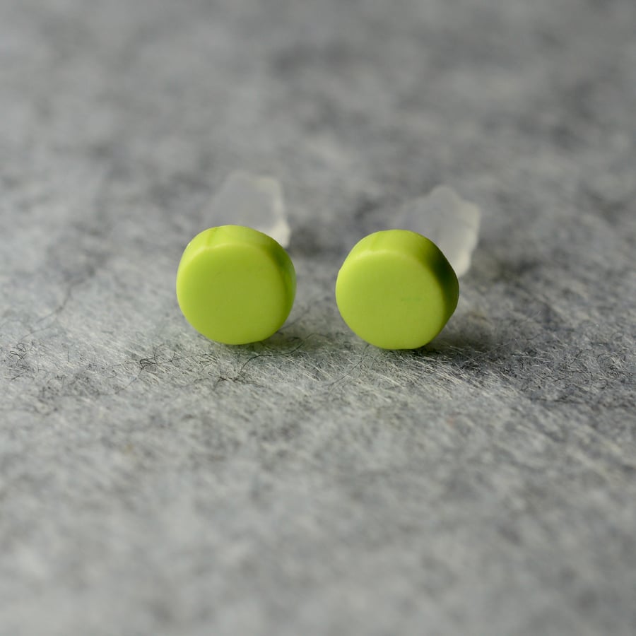 Pastel Green Polymer Clay Earrings 