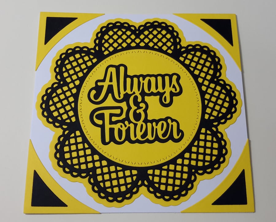 Always and Forever Greeting Card - Yellow and Black