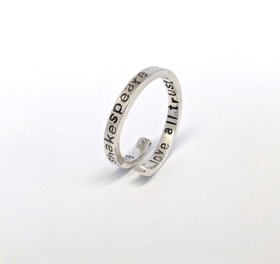 Sterling Silver Shakespeare ring